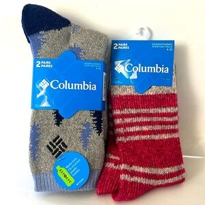 Columbia Women’s 4 Pairs total 2 Socks Wool Blend & 2 Pairs Socks Soft